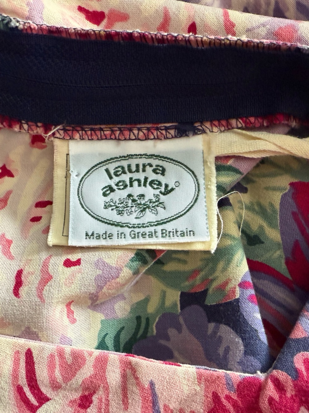 Vintage Laura Ashley Multicolor Floral Sundress - Pink, Purple, Green - Picture 3 of 4